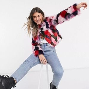 UGG Multicolor Faux Fur Jacket